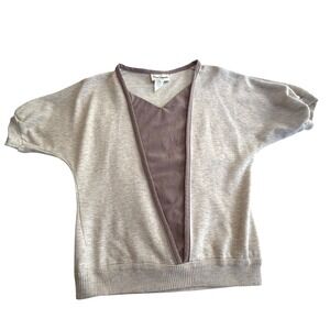 Vintage Pierre Lamonte Color Block Dolman Top Beige Taupe